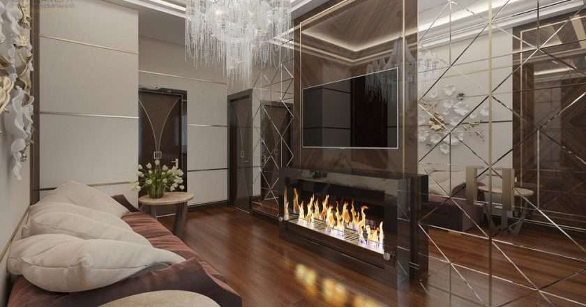 Дизайн зала с камином: идеи, стили и материалы