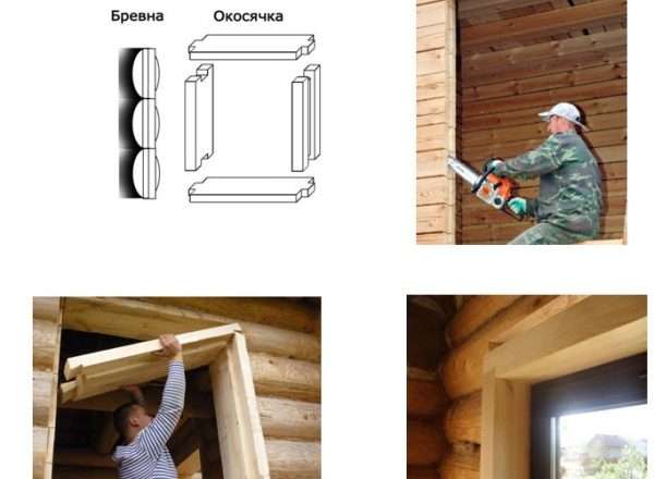 Установка окон и дверей в срубе
